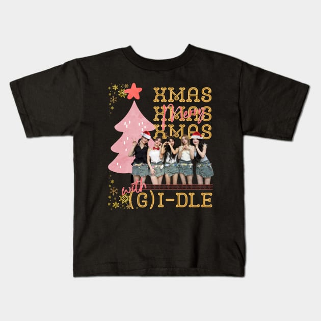 Merry Xmas With (G)I-dle Kids T-Shirt by wennstore